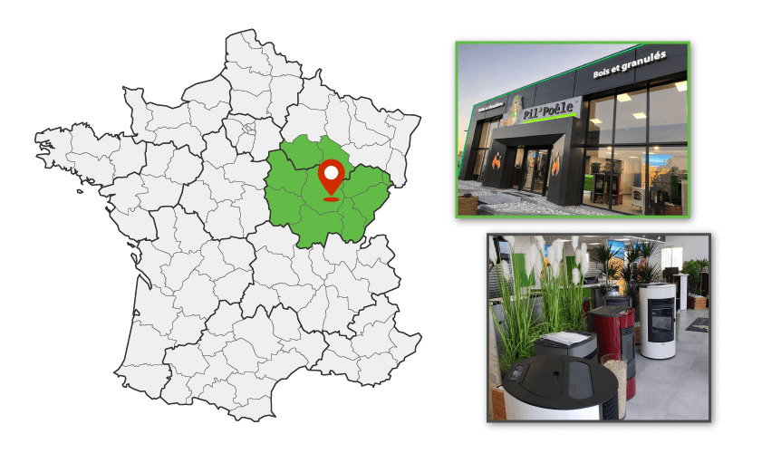 Pil'Poêle Dijon-Quetigny couvre 9  départements dans la région Bourgogne Franche Comté 